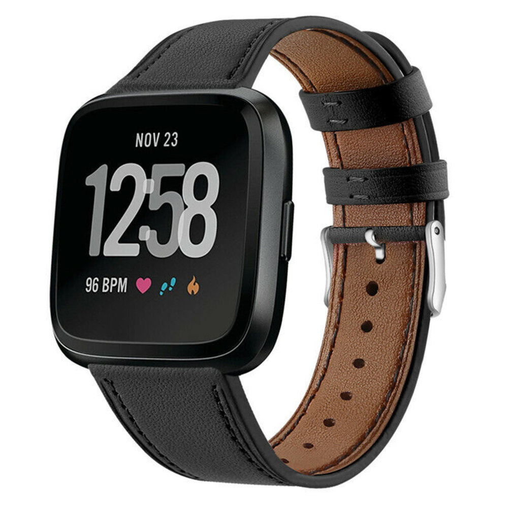Strap-it Strap-it Correa cuero Fitbit Versa (negro) Strap-it Strap-it Correa cuero Fitbit Versa (negro)
