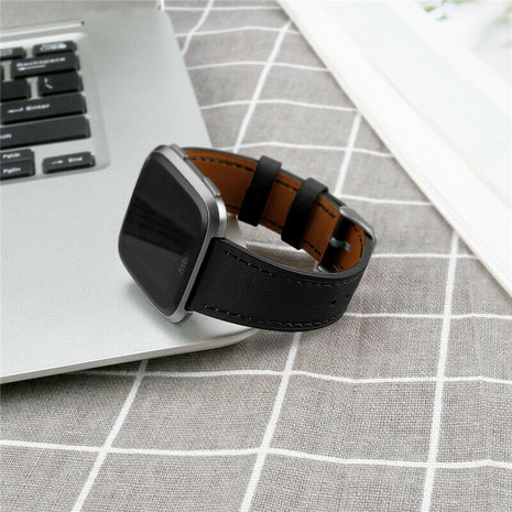 Strap-it Strap-it Correa cuero Fitbit Versa (negro) Strap-it Strap-it Correa cuero Fitbit Versa (negro)