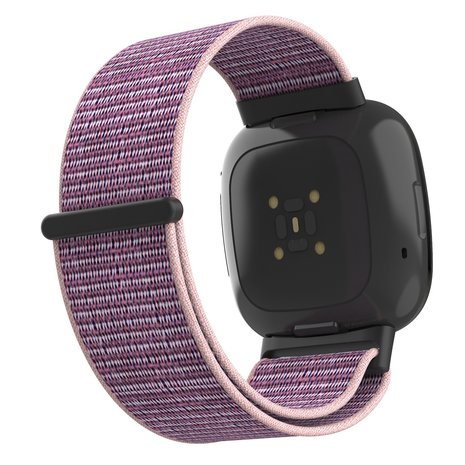 Correa nylon Fitbit Versa 4 (rosa/morado) 