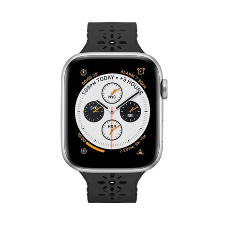 Strap-it Strap-it Correa silicona estampado Apple Watch (negro)