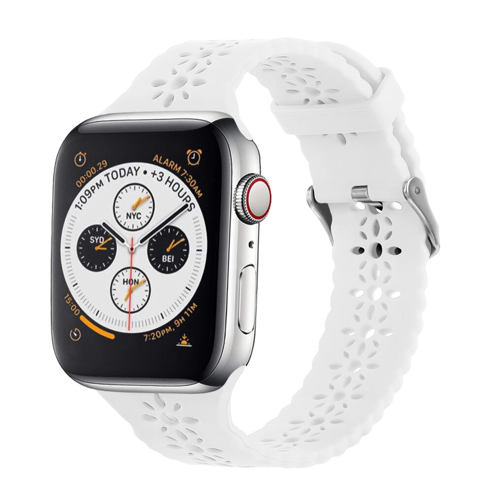 Strap-it Strap-it Correa silicona estampado Apple Watch (blanco)