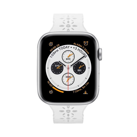 Strap-it Strap-it Correa silicona estampado Apple Watch (blanco)