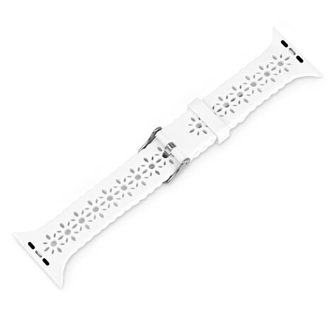 Strap-it Strap-it Correa silicona estampado Apple Watch (blanco)
