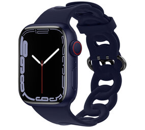 Strap-it Correa silicona cadena Apple Watch (azul oscuro)