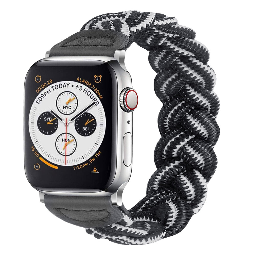 Strap-it Strap-it Correa nylon trenzado Apple Watch (negro/blanco) Strap-it Strap-it Correa nylon trenzado Apple Watch (negro/blanco)