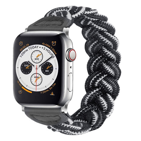 Strap-it Strap-it Correa nylon trenzado Apple Watch (negro/blanco) Strap-it Strap-it Correa nylon trenzado Apple Watch (negro/blanco)