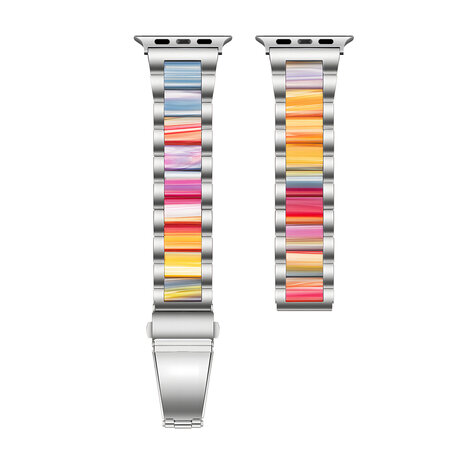 Strap-it Strap-it Correa resina-acero Apple Watch (plata/arcoíris) Strap-it Strap-it Correa resina-acero Apple Watch (plata/arcoíris)