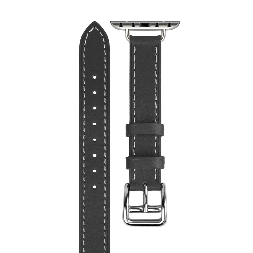 Strap-it Strap-it Correa cuero Double Tour Apple Watch (negro) Strap-it Strap-it Correa cuero Double Tour Apple Watch (negro)