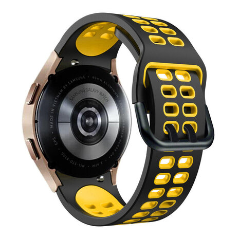 Strap-it Strap-it Correa casilla deportiva Samsung Galaxy Watch 4 Classic 42mm (negro/amarillo) Strap-it Strap-it Correa casilla deportiva Samsung Galaxy Watch 4 Classic 42mm (negro/amarillo)