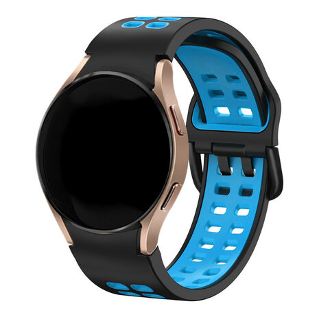 Strap-it Strap-it Correa casilla deportiva Samsung Galaxy Watch 4 Classic 46mm (negro/azul claro) Strap-it Strap-it Correa casilla deportiva Samsung Galaxy Watch 4 Classic 46mm (negro/azul claro)