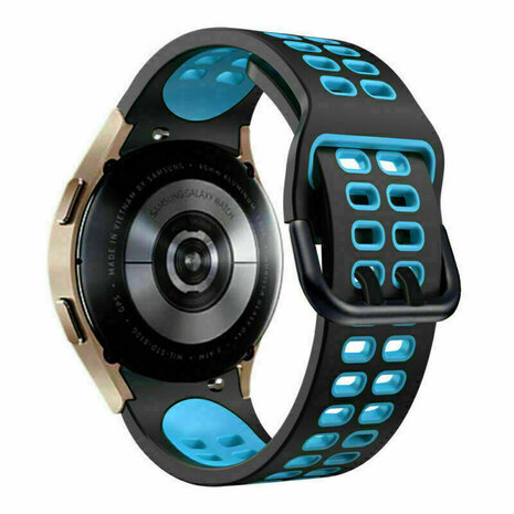 Strap-it Strap-it Correa casilla deportiva Samsung Galaxy Watch 4 Classic 46mm (negro/azul claro) Strap-it Strap-it Correa casilla deportiva Samsung Galaxy Watch 4 Classic 46mm (negro/azul claro)
