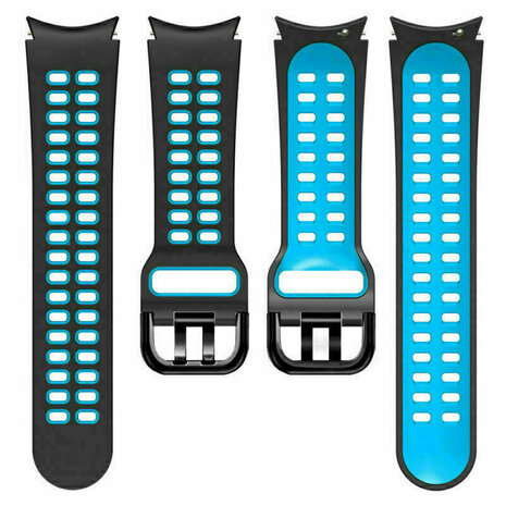 Strap-it Strap-it Correa casilla deportiva Samsung Galaxy Watch 4 Classic 46mm (negro/azul claro) Strap-it Strap-it Correa casilla deportiva Samsung Galaxy Watch 4 Classic 46mm (negro/azul claro)