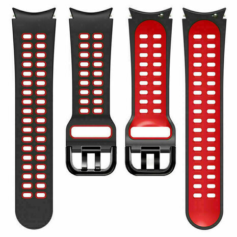 Strap-it Strap-it Correa casilla deportiva Samsung Galaxy Watch 4 Classic 46mm (negro/roja) Strap-it Strap-it Correa casilla deportiva Samsung Galaxy Watch 4 Classic 46mm (negro/roja)