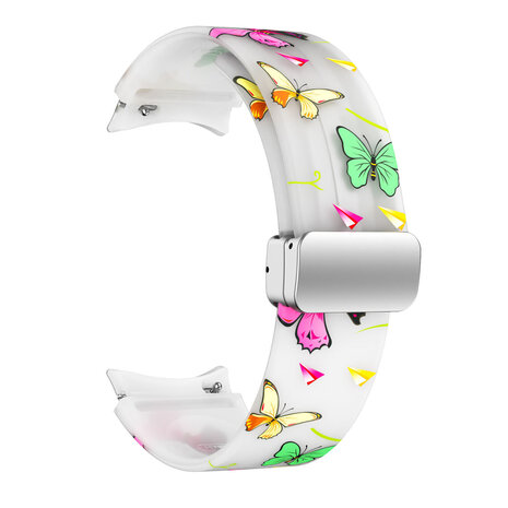Strap-it Strap-it Correa brillan en la oscuridad D-Buckle Samsung Galaxy Watch 4 Classic 42mm mariposa Strap-it Strap-it Correa brillan en la oscuridad D-Buckle Samsung Galaxy Watch 4 Classic 42mm mariposa