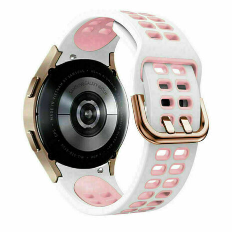 Strap-it Strap-it Correa deportiva casilla Samsung Galaxy Watch 6 Classic 47mm (blanco/rosa) Strap-it Strap-it Correa deportiva casilla Samsung Galaxy Watch 6 Classic 47mm (blanco/rosa)