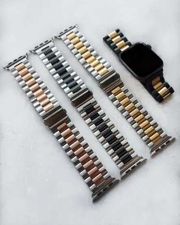 Strap-it Strap-it Correa acero Apple Watch 8 (plata/oro) Strap-it Strap-it Correa acero Apple Watch 8 (plata/oro)