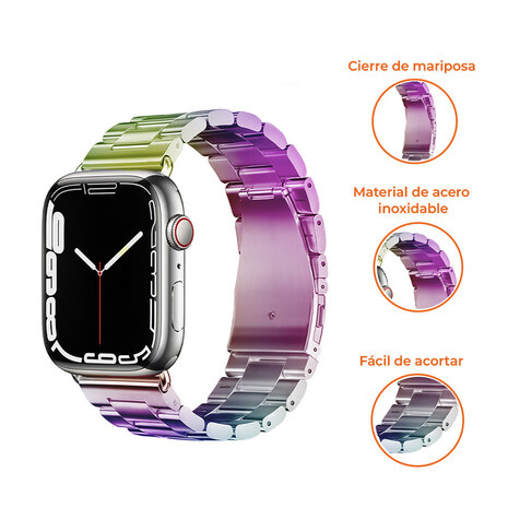 Strap-it Strap-it Correa acero Apple Watch (arcoíris) Strap-it Strap-it Correa acero Apple Watch (arcoíris)