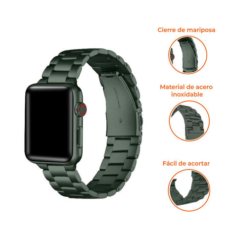 Strap-it Strap-it Correa acero Apple Watch (verde oscuro) Strap-it Strap-it Correa acero Apple Watch (verde oscuro)