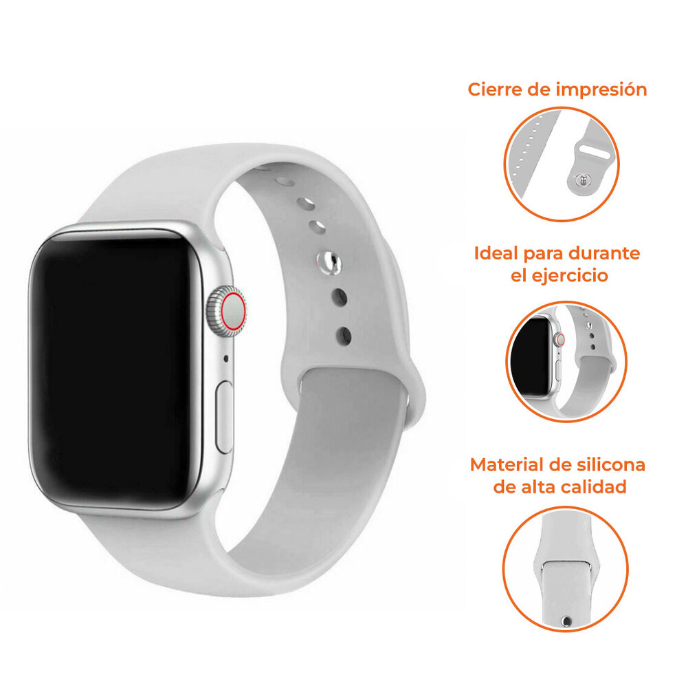 Strap-it Strap-it Correa silicona Apple Watch (gris)