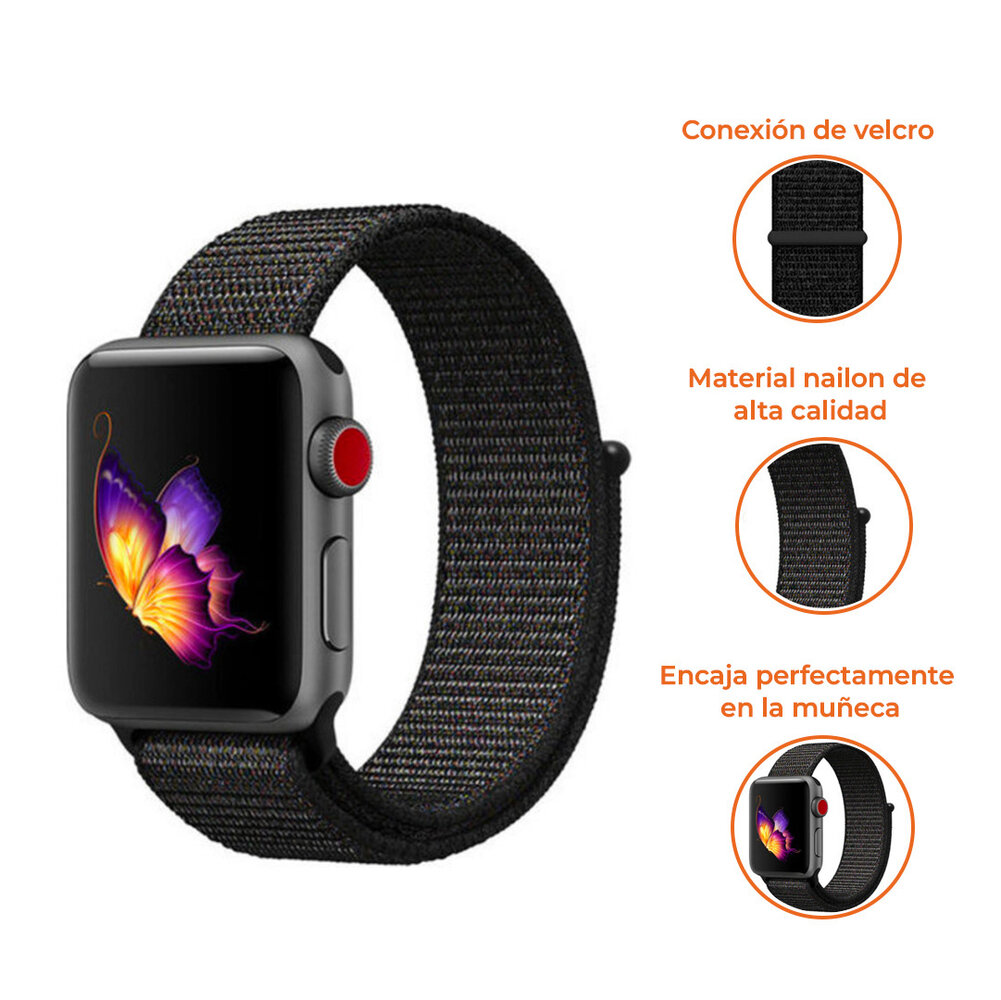 Strap-it Strap-it Correa nylon Apple Watch (negra) Strap-it Strap-it Correa nylon Apple Watch (negra)