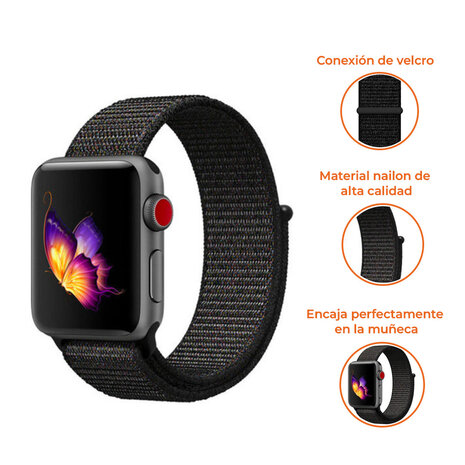 Strap-it Strap-it Correa nylon Apple Watch (negra) Strap-it Strap-it Correa nylon Apple Watch (negra)