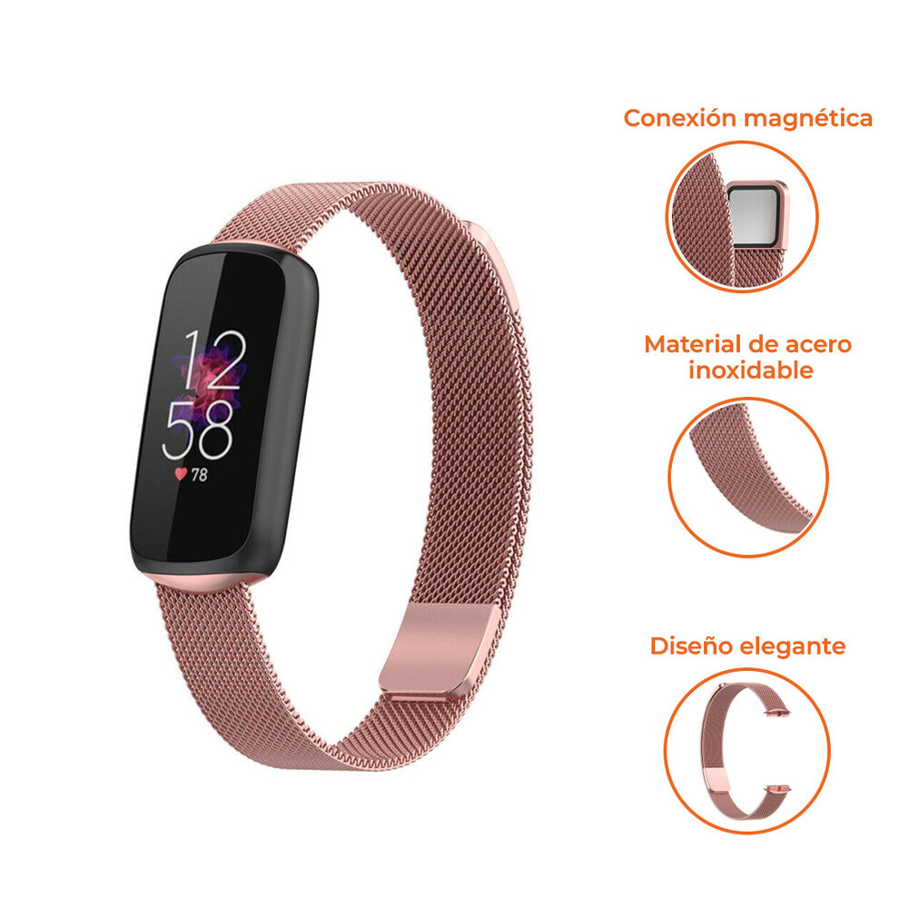 Strap-it Strap-it Correa milanesa Fitbit Luxe (rosa) Strap-it Strap-it Correa milanesa Fitbit Luxe (rosa)