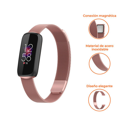 Strap-it Strap-it Correa milanesa Fitbit Luxe (rosa) Strap-it Strap-it Correa milanesa Fitbit Luxe (rosa)