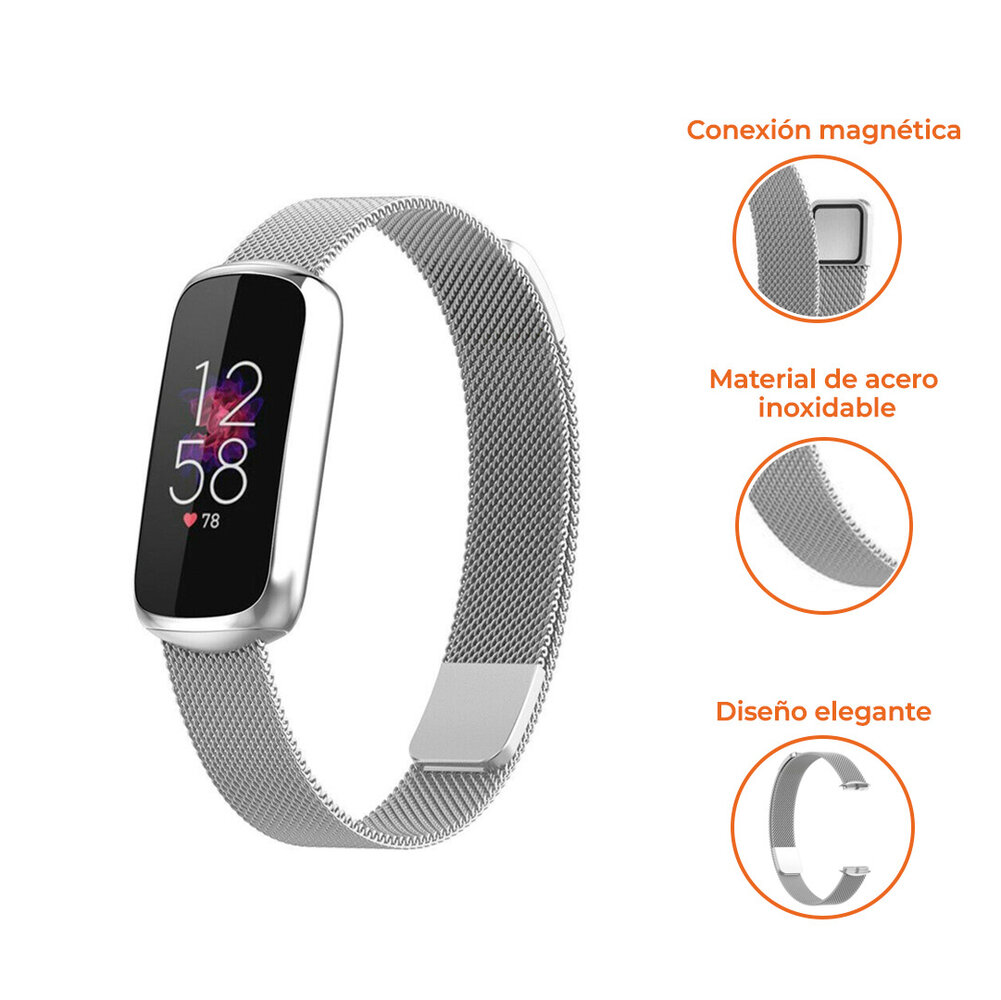 Strap-it Strap-it Correa milanesa Fitbit Luxe (plata) Strap-it Strap-it Correa milanesa Fitbit Luxe (plata)