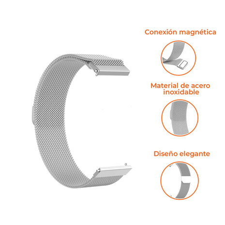 Strap-it Strap-it Correa milanesa Samsung Galaxy Watch 4 40mm (plata) Strap-it Strap-it Correa milanesa Samsung Galaxy Watch 4 40mm (plata)