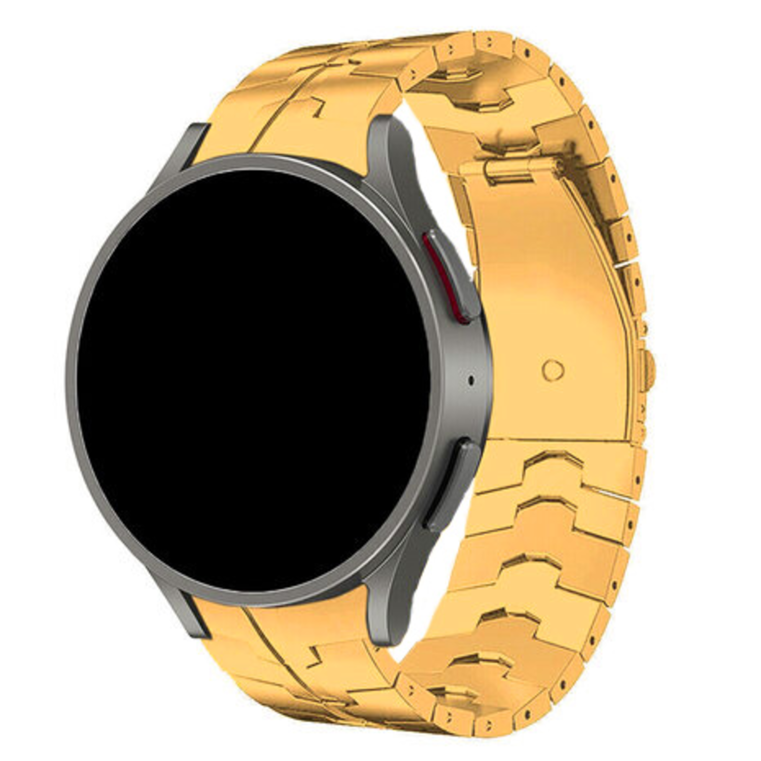 Para Samsung Galaxy Watch 6 Correa de reloj de metal magnético Milán estilo  botón clásico (dorado)