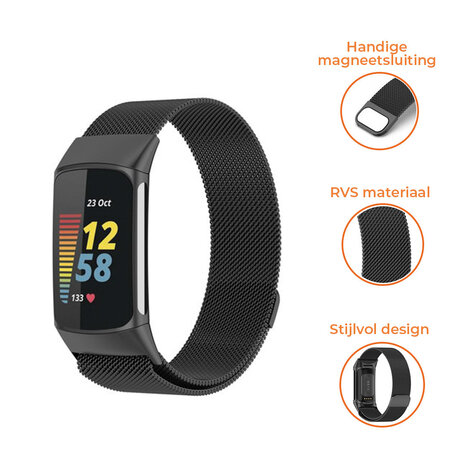 Strap-it Strap-it Correa milanesa Fitbit Charge 6 (negro) Strap-it Strap-it Correa milanesa Fitbit Charge 6 (negro)