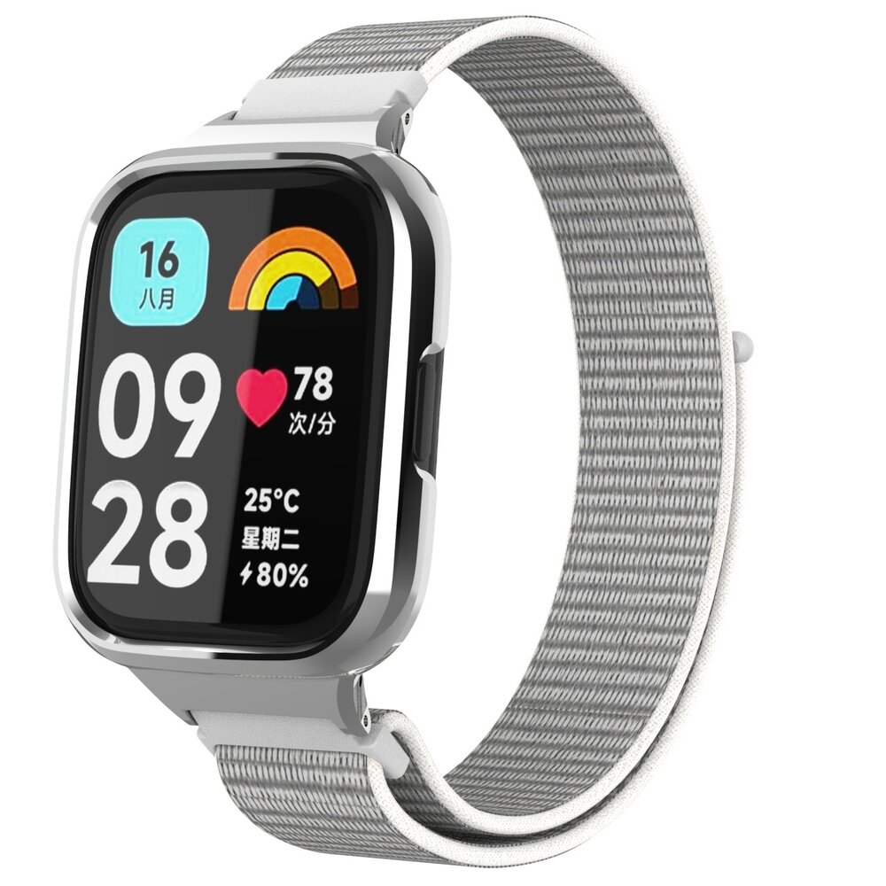 Correa nylon Redmi Watch 3 Active / Lite (blanco/gris) 