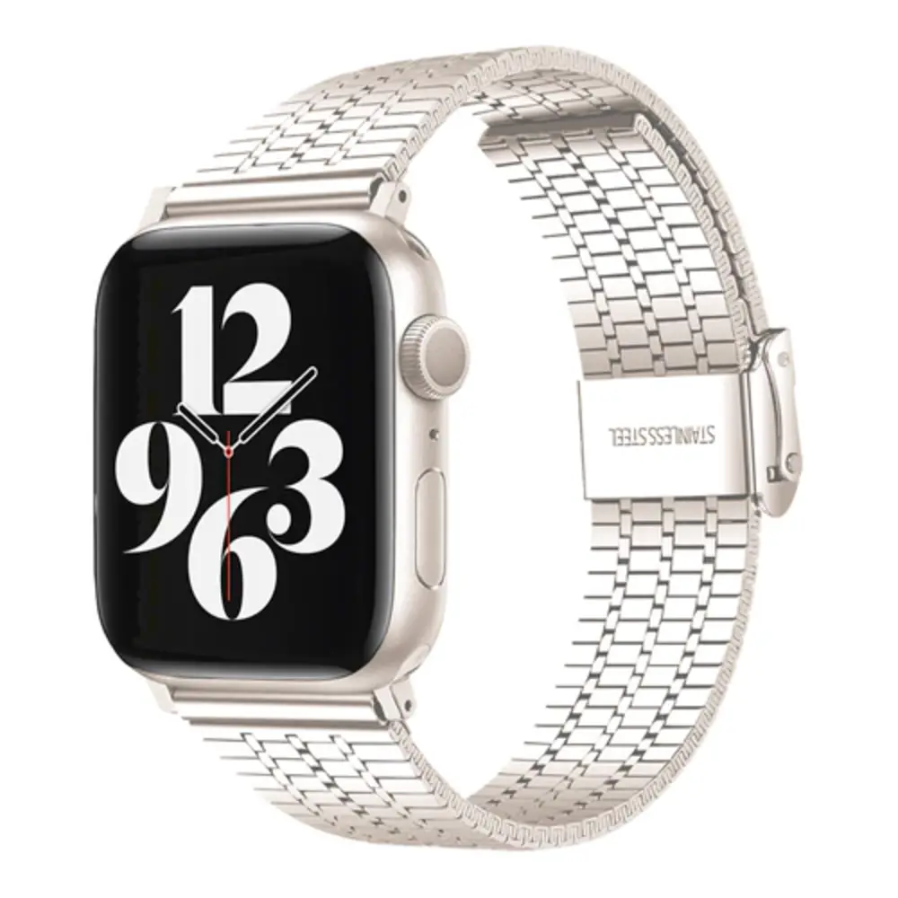 Strap-it Strap-it Correa acero inoxidable Apple Watch (blanco estrella) Strap-it Strap-it Correa acero inoxidable Apple Watch (blanco estrella)