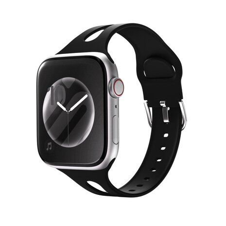 Strap-it Strap-it Correa silicona delgada Apple Watch (negro)