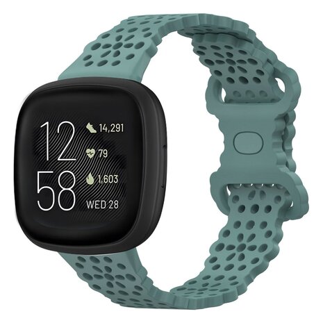 Strap-it Strap-it Correa silicona con estampado Fitbit Versa 3 (verde)