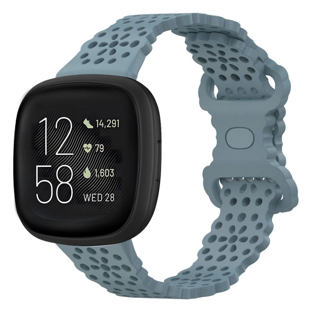 Strap-it Strap-it Correa silicona con estampado Fitbit Versa 3 (gris-azul)