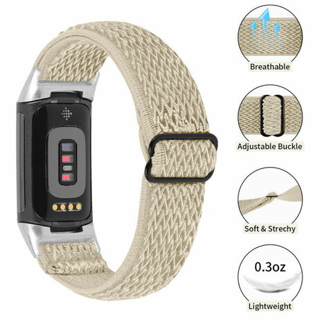Strap-it Strap-it Correa elástica Fitbit Charge 4 (beige) Strap-it Strap-it Correa elástica Fitbit Charge 4 (beige)