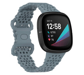Strap-it Correa silicona con estampado Fitbit Sense (gris-azul)