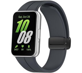 Strap-it Correa silicona D-buckle Samsung Galaxy Fit 3 (gris oscuro)