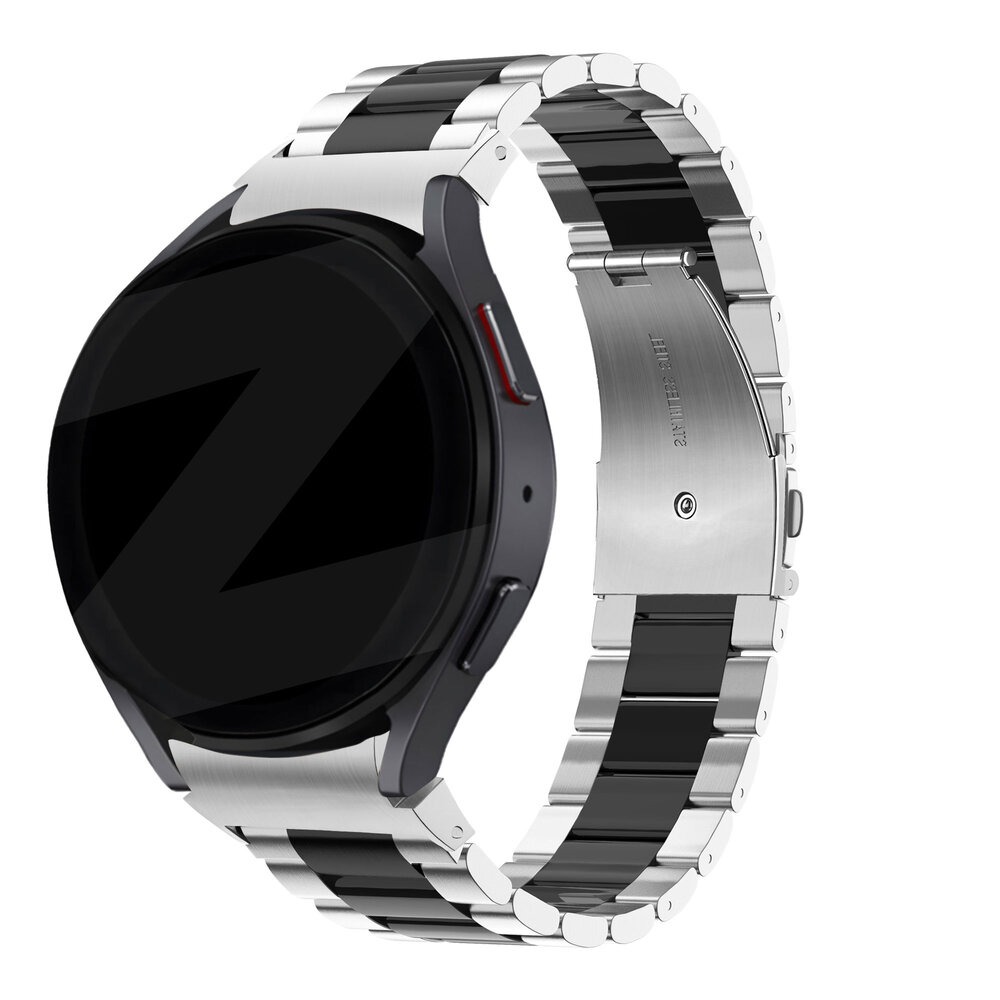Bandz Bandz Correa acero 'Clásico' Samsung Galaxy Watch 4 44mm (plata/negro) Bandz Bandz Correa acero 'Clásico' Samsung Galaxy Watch 4 44mm (plata/negro)
