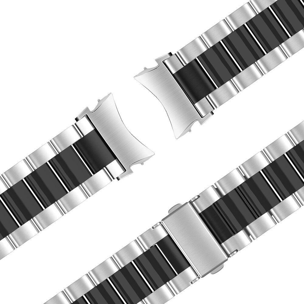 Bandz Bandz Correa acero 'Clásico' Samsung Galaxy Watch 4 44mm (plata/negro) Bandz Bandz Correa acero 'Clásico' Samsung Galaxy Watch 4 44mm (plata/negro)