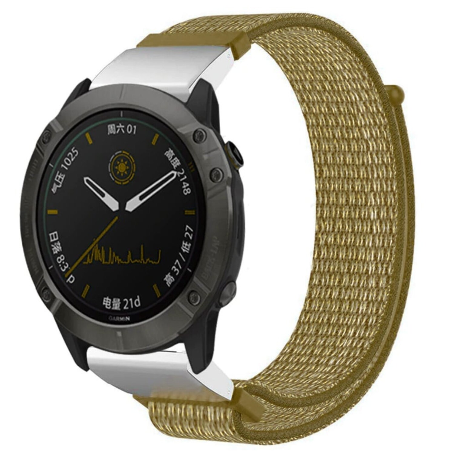 Correa nylon Garmin Fenix 5 6 verde oliva Correasmartwatch.es