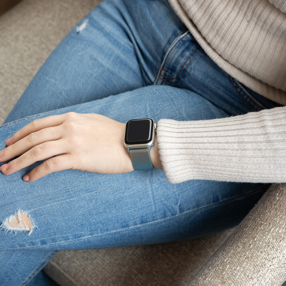 Strap-it Strap-it Correa milanesa Apple Watch (dorado/azul) Strap-it Strap-it Correa milanesa Apple Watch (dorado/azul)