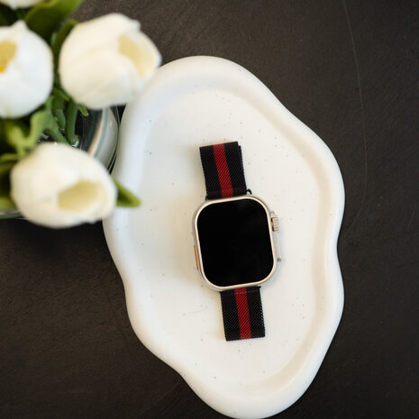 Strap-it Strap-it Correa milanese Apple Watch (negro/rojo) Strap-it Strap-it Correa milanese Apple Watch (negro/rojo)