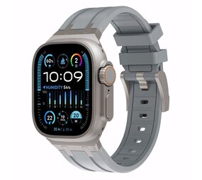 Strap-it Correa silicona liquida de lujo Apple Watch (gris oscuro con titanio)