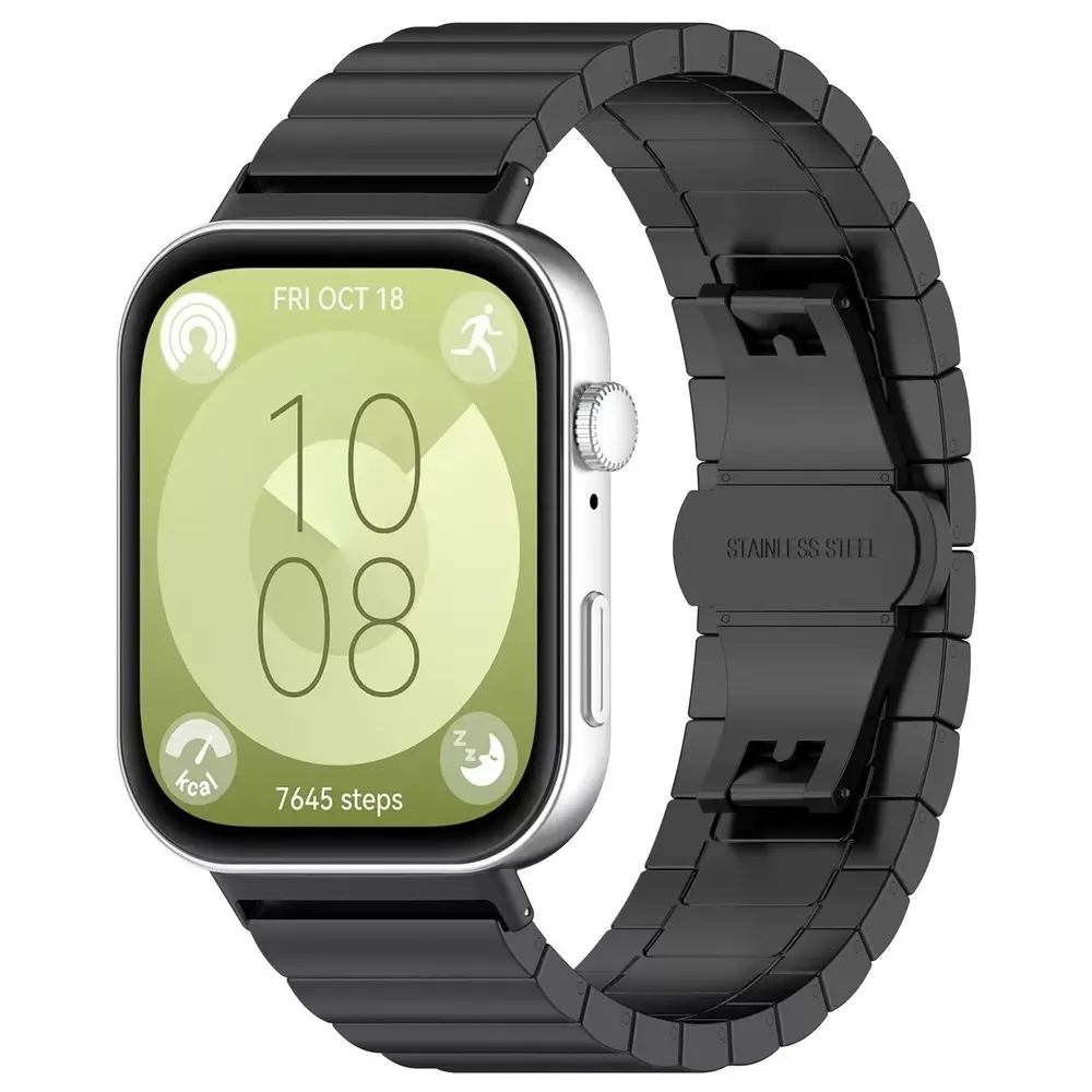 Strap-it Strap-it Correa metal de lujo Huawei Watch Fit 3 (negro) Strap-it Strap-it Correa metal de lujo Huawei Watch Fit 3 (negro)