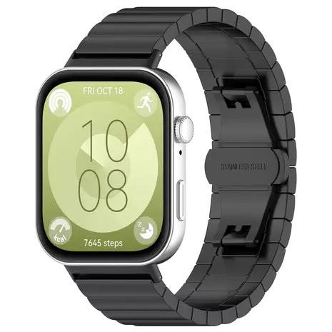 Strap-it Strap-it Correa metal de lujo Huawei Watch Fit 3 (negro) Strap-it Strap-it Correa metal de lujo Huawei Watch Fit 3 (negro)