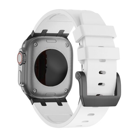 Bandz Bandz Correa silicona 'Luxe Liqiud' Apple Watch (blanco con negro)