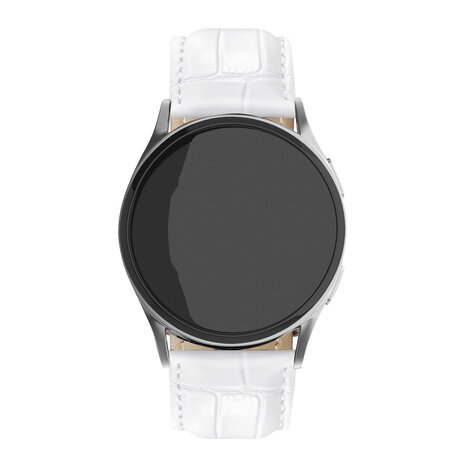 Strap-it Strap-it Correa cuero patrón cocodrilo Samsung Galaxy Watch FE (blanco) Strap-it Strap-it Correa cuero patrón cocodrilo Samsung Galaxy Watch FE (blanco)