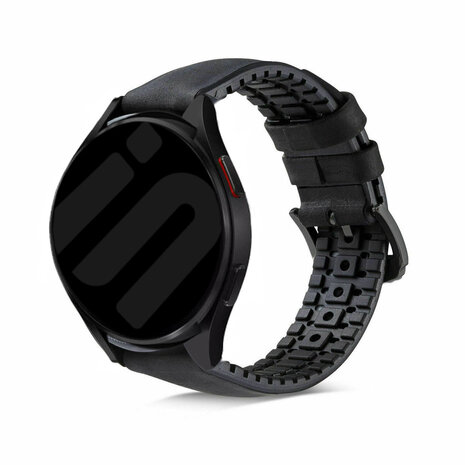 Strap-it Strap-it Correa silicona/cuero Galaxy Watch FE (negro)
